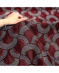 Tissu Jacquard Zama Fuchsia blanc géométrique Tissu Jacquard Zama Fuchsia blanc géométrique