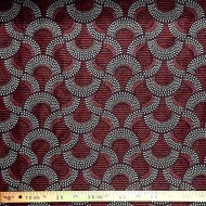 Tissu Jacquard Zama Rouge blanc géométrique