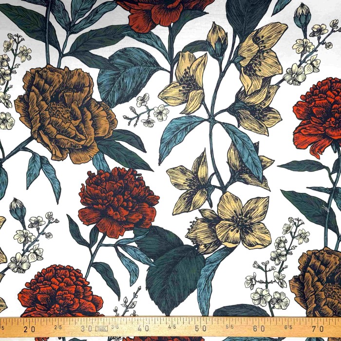 Tissu Parfum fleurs multicolore - Made in France Tissu Parfum fleurs multicolore - Made in France