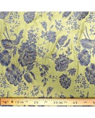 Tissu polyester coton fleurs vert - Made in France Tissu polyester coton fleurs vert - Made in France