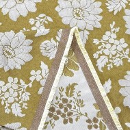 Tissu polyester coton fleurs ocre - Made in France Tissu polyester coton fleurs ocre - Made in France