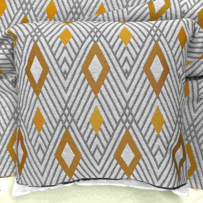 Tissu Jacquard Moma Losange jaune - Made In France