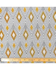 Tissu Jacquard Moma Losange jaune - Made In France