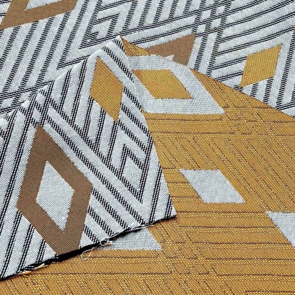 Tissu Jacquard Moma Losange jaune - Made In France Tissu Jacquard Moma Losange jaune - Made In France