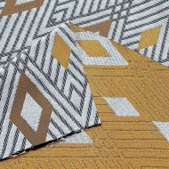 Tissu Jacquard Moma Losange jaune - Made In France