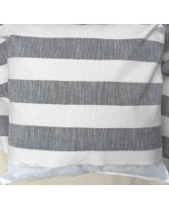Tissu Saint Tropez rayures gris blanc - Made In France