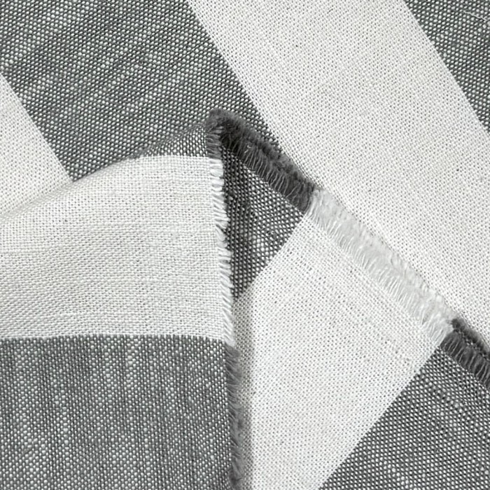 Tissu Saint Tropez rayures gris blanc - Made In France Tissu Saint Tropez rayures gris blanc - Made In France