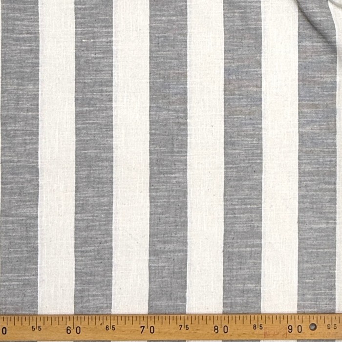 Tissu Saint Tropez rayures gris blanc - Made In France Tissu Saint Tropez rayures gris blanc - Made In France