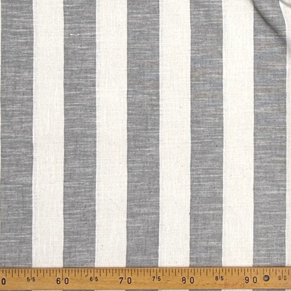 Tissu Saint Tropez rayures gris blanc - Made In France Tissu Saint Tropez rayures gris blanc - Made In France