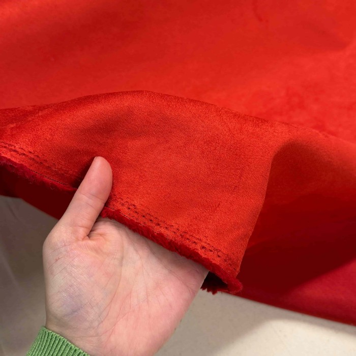 Tissu Suédine Lourde rouge