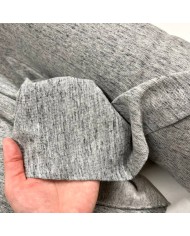 Tissu jersey molleton été moucheté gris - Marque Française Tissu jersey molleton été moucheté gris - Marque Française