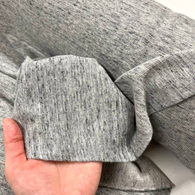 Tissu jersey molleton été moucheté gris - Marque Française Tissu jersey molleton été moucheté gris - Marque Française