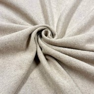 Tissu maille tricot coton taupe clair - Marque Française