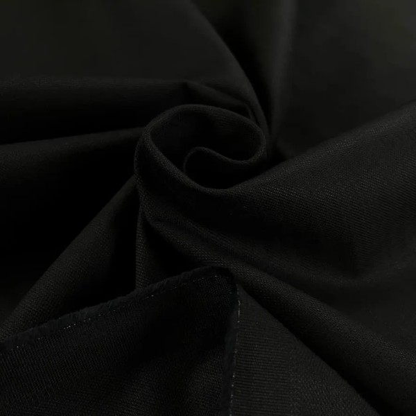 Tissu coton gabardine stretch noir uni Tissu coton gabardine stretch noir uni