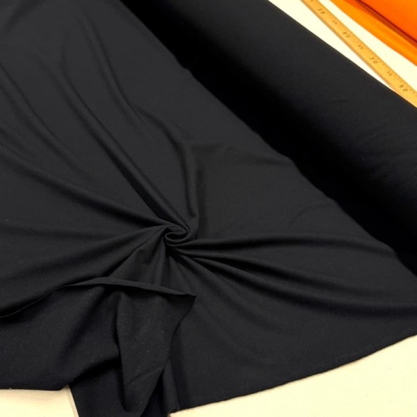 Tissu jersey maille piqué coton noir - Marque Française Tissu jersey maille piqué coton noir - Marque Française