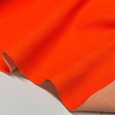 Tissu haute visibilité maille piqué polyester orange néon Tissu haute visibilité maille piqué polyester orange néon