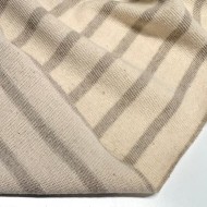 Tissu maille coton à rayures crème et taupe - Marque Française