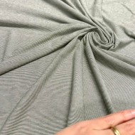 Tissu jersey coton élasthanne à petites rayures kaki - Marque Française