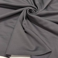 Tissu maille jersey polyester coton gris - Marque Française