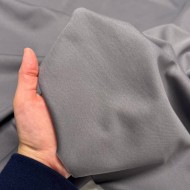 Tissu maille jersey polyester coton gris - Marque Française