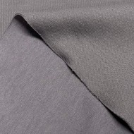 Tissu maille jersey polyester coton gris - Marque Française