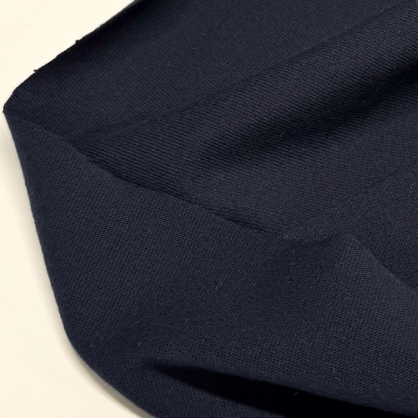 Tissu jersey coton bleu marine foncé uni - Marque Française Tissu jersey coton bleu marine foncé uni - Marque Française