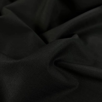Tissu coton gabardine stretch noir uni Tissu coton gabardine stretch noir uni