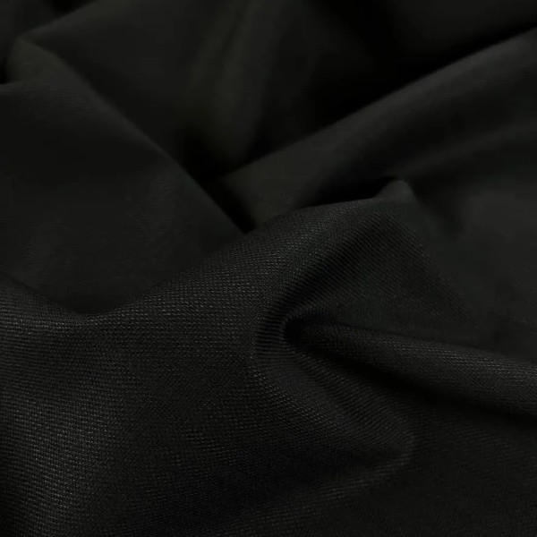 Tissu coton gabardine stretch noir uni Tissu coton gabardine stretch noir uni