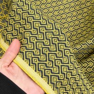 Tissu Qilim jaune noir géométrique - Tissu d'éditeur Tissu Qilim jaune noir géométrique - Tissu d'éditeur