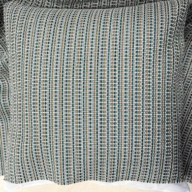 Tissu Séduisant quadrillage bleu or blanc - Tissu d'éditeur