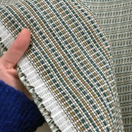 Tissu Séduisant quadrillage bleu or blanc - Tissu d'éditeur Tissu Séduisant quadrillage bleu or blanc - Tissu d'éditeur