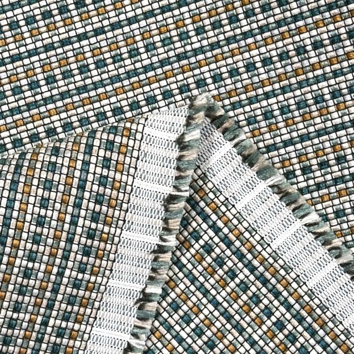 Tissu Séduisant quadrillage bleu or blanc - Tissu d'éditeur Tissu Séduisant quadrillage bleu or blanc - Tissu d'éditeur