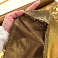 Tissu crepe de soie polyester lurex marron gold - Tissu haute couture Français Tissu crepe de soie polyester lurex marron gold - Tissu haute couture Français