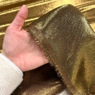 Tissu crepe de soie polyester lurex marron gold - Tissu haute couture Français Tissu crepe de soie polyester lurex marron gold - Tissu haute couture Français