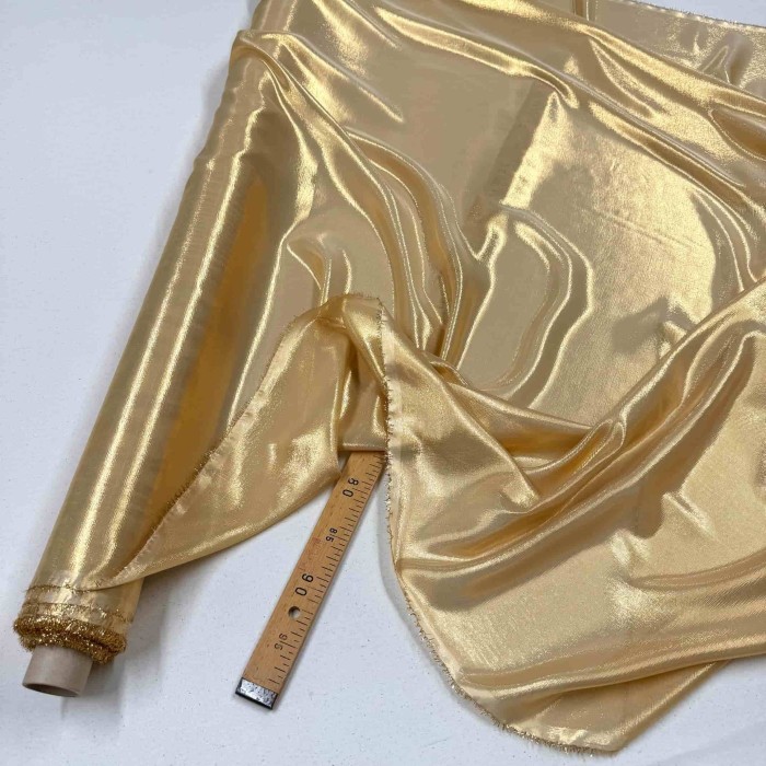 Tissu poil soie polyester lurex écru - Tissu haute couture Français Tissu poil soie polyester lurex écru - Tissu haute couture Français