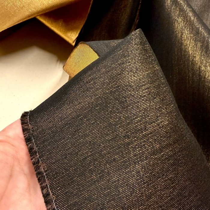 Tissu viscose doré noir - Tissu haute couture Français Tissu viscose doré noir - Tissu haute couture Français