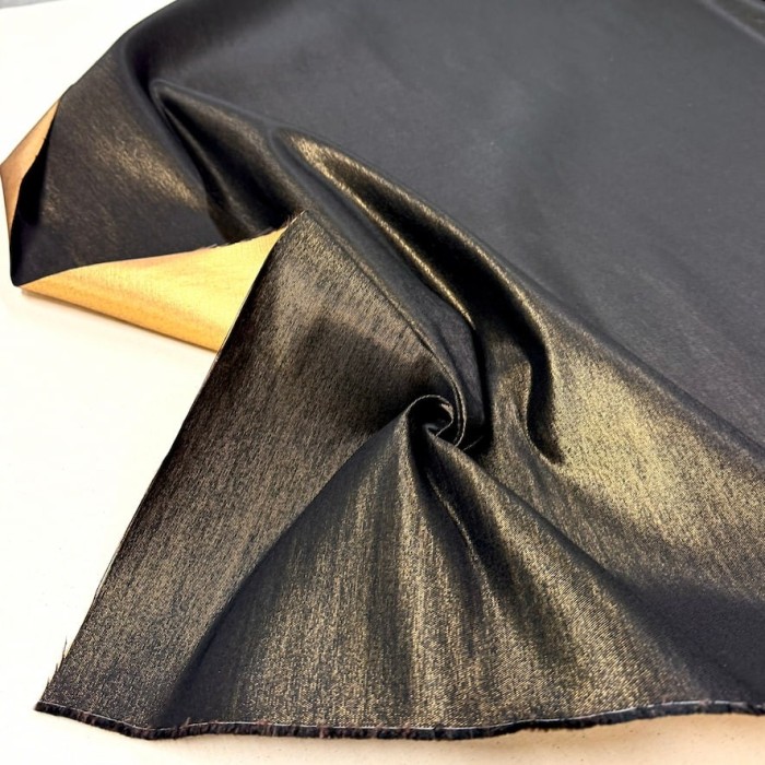 Tissu viscose doré noir - Tissu haute couture Français Tissu viscose doré noir - Tissu haute couture Français