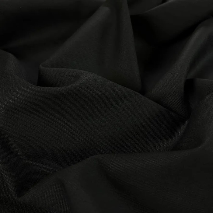 Tissu coton gabardine stretch noir uni