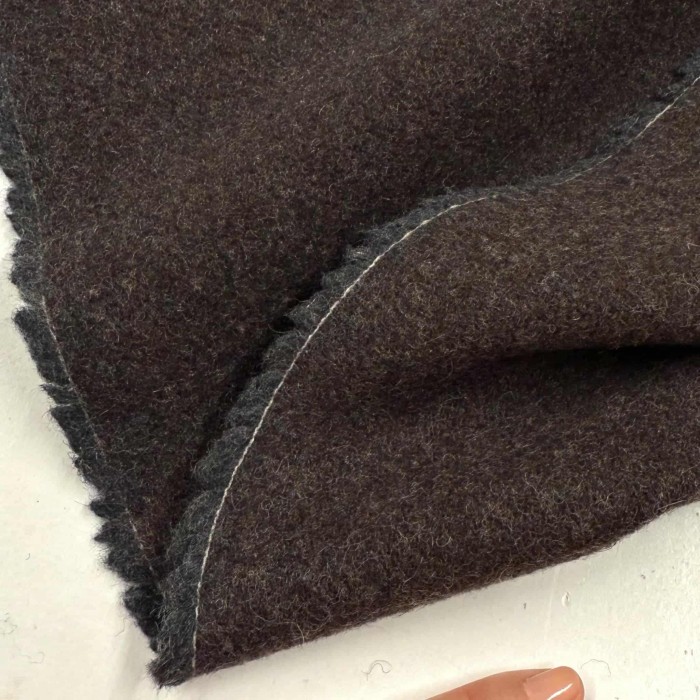 Tissu laine polyamide unis marron gris