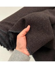 Tissu laine polyamide unis marron gris