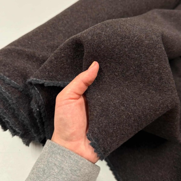 Tissu laine polyamide unis marron gris Tissu laine polyamide unis marron gris