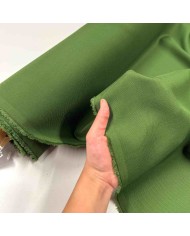Tissu laine polyester unis vert - Haute couture