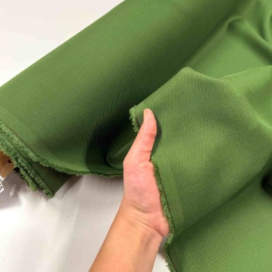 Tissu laine polyester unis vert - Haute couture Tissu laine polyester unis vert - Haute couture