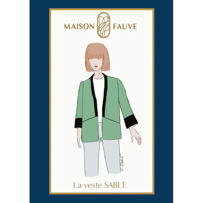 Patron couture Veste: Sable - Maison FAUVE