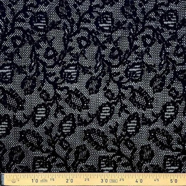 Tissu dentelle noir motifs arabesques fleuries Tissu dentelle noir motifs arabesques fleuries