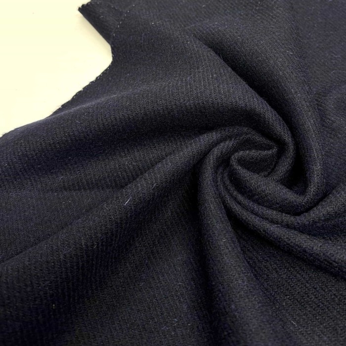 Coupon 100X150 Tissu pure laine bleu marine foncé unis épais - Haute couture Coupon 100X150 Tissu pure laine bleu marine foncé unis épais - Haute couture