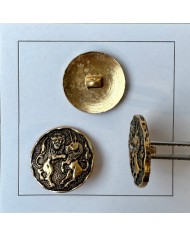 Bouton rond bijou bronze lion licorne 22mm Bouton rond bijou bronze lion licorne 22mm