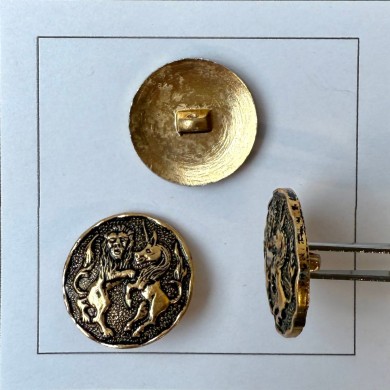 Bouton rond bijou bronze lion licorne 22mm Bouton rond bijou bronze lion licorne 22mm