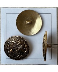 Bouton rond bijou bronze lion licorne 32mm
