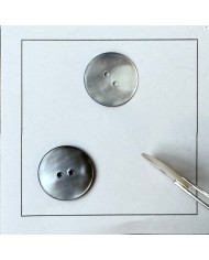 Bouton rond nacre gris naturel 17mm